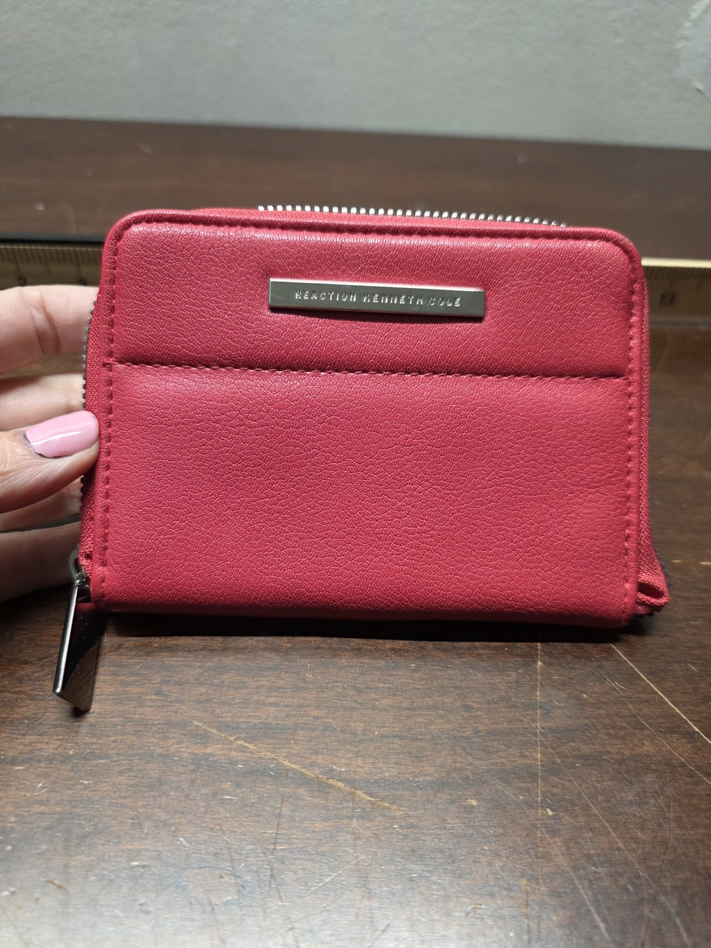 Kenneth Cole Reaction Women's Small Red Zip Wallet